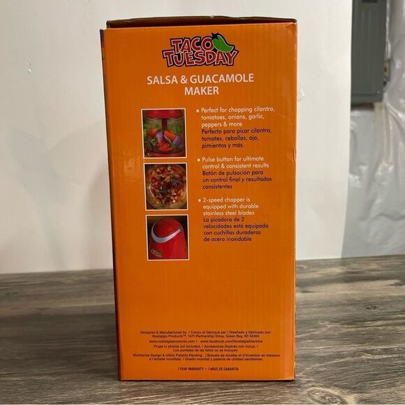 Nostalgia Taco Tuesday Salsa & Guacamole Maker 16oz 2-Speed Chopper. Open Box. - Picture 4 of 7